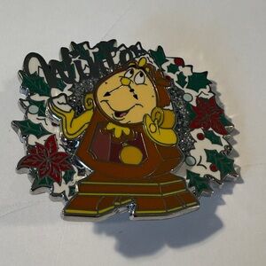 Disney Festive Cogsworth Pin